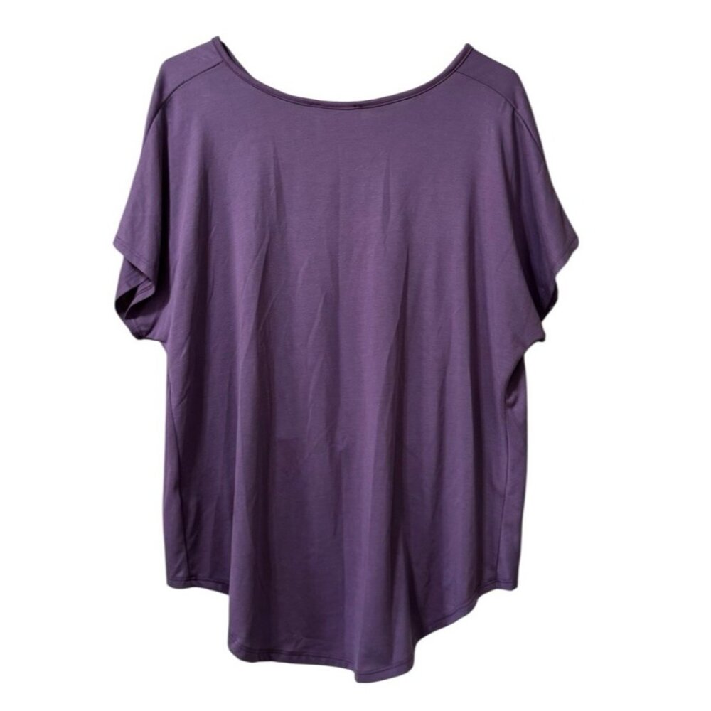 Anthropologie Lavender Field Twist Front Shirt Short Sleeves Lavender Sz Medium - Picture 2 of 7